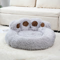Calming Pet Bed With Paw-Shaped Neck Support - The Softest Spot for Your Best Friend