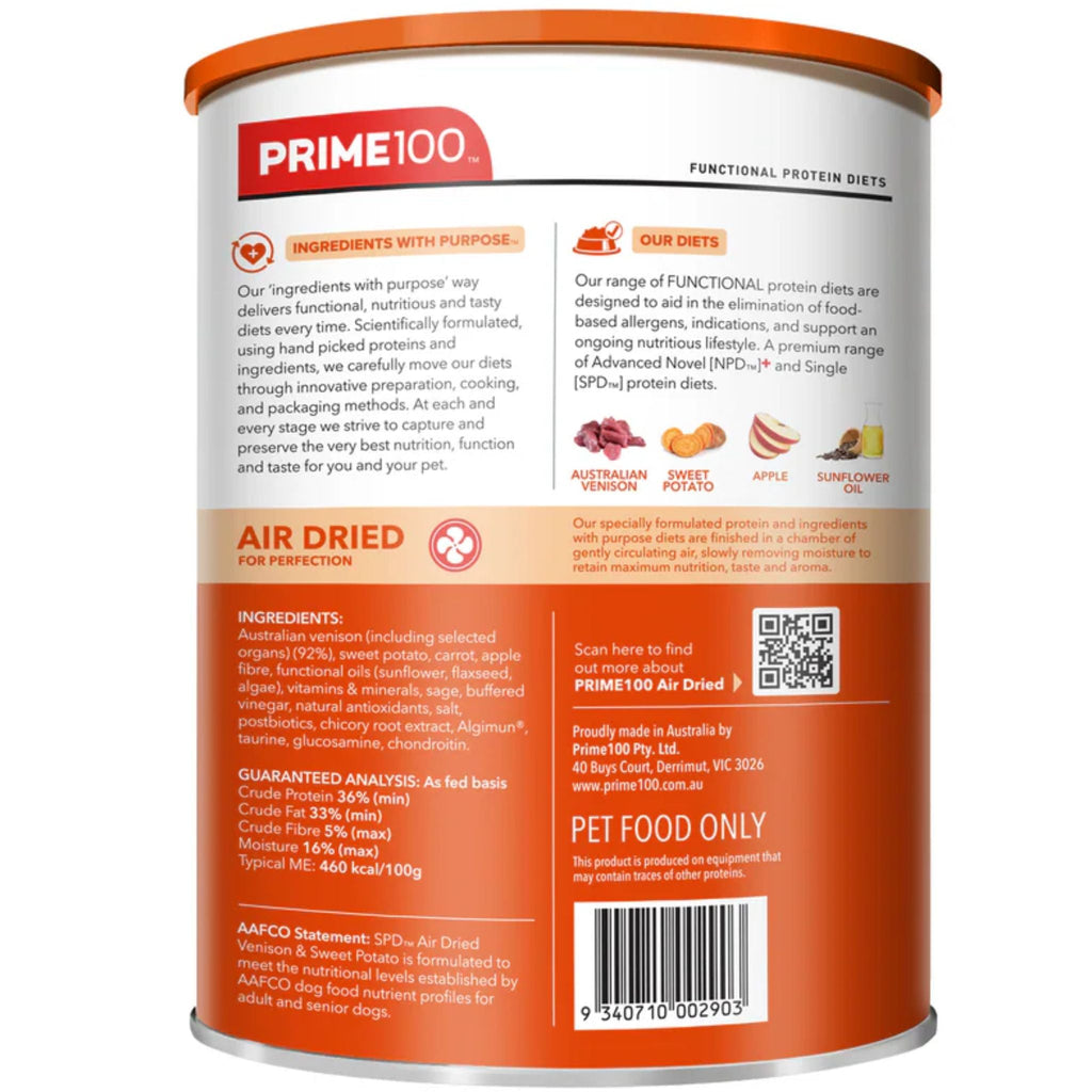 Prime100 Spd Wild Venison & Sweet Potato Air Dried Dog Food