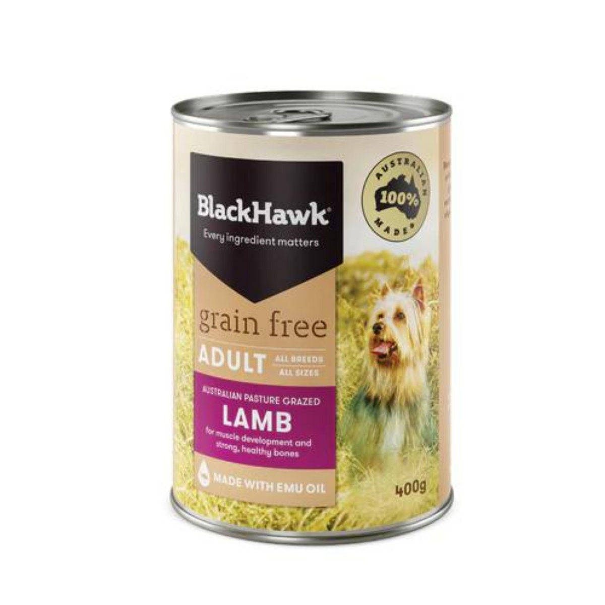 Black Hawk Wet Dog Food Tin Grain Free Lamb