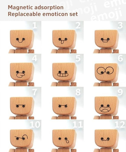 🎅🏻Christmas Sale 60% OFF🔥Charming Little Swaying Wooden Figure & 12PCS Magnetic Expressions