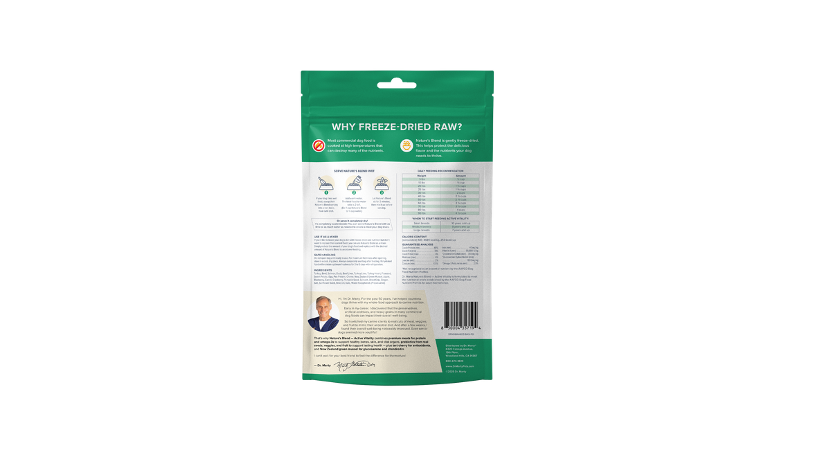 Dr. Marty Nature's Blend for Active Vitality Seniors Freeze Dried Raw Dog Food