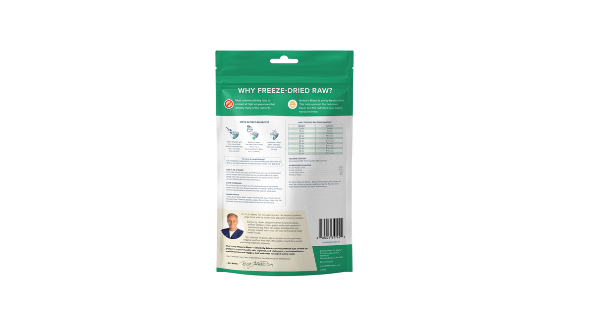 Dr Marty Nature's Blend Sensitivity Select Freeze Dried Raw Dog Food