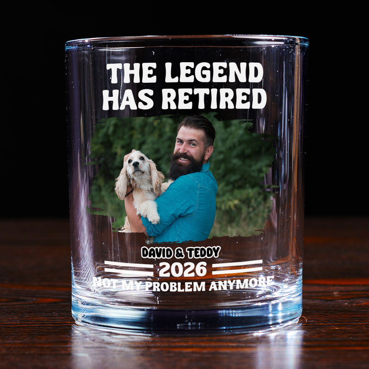 Not My Problem Dad Ver Photo - Personalized Whiskey Glass