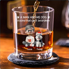 A Man And His Dog Christmas - Personalized Whiskey Glass