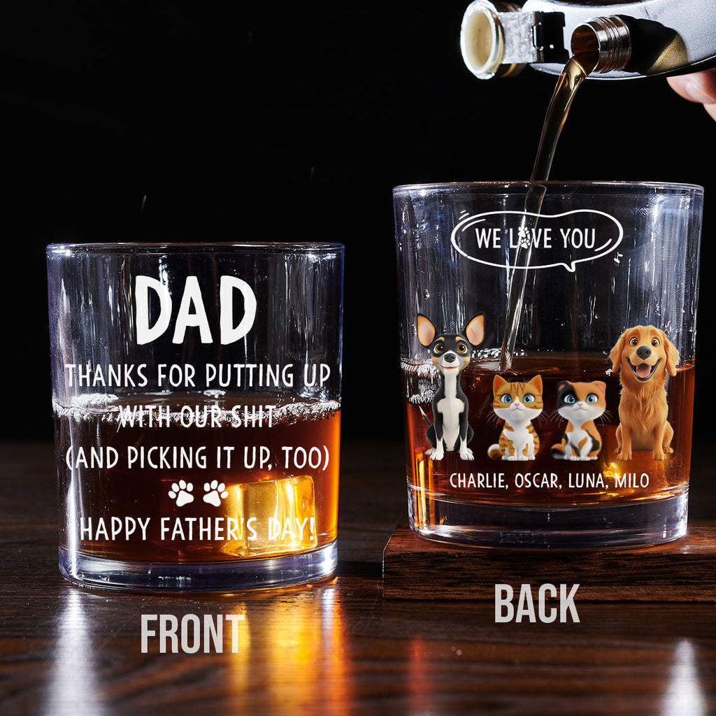 We Woof You With Love Pet Version - Personalized Whiskey Glass