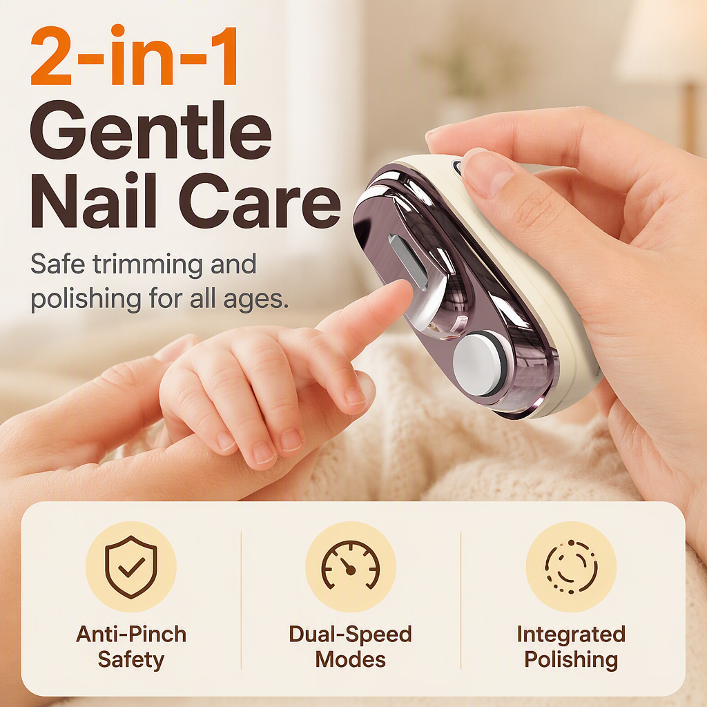🔥Hot Sale-50% OFF!💅2-in-1 Smart Electric Nail Clipper & Polisher🌟