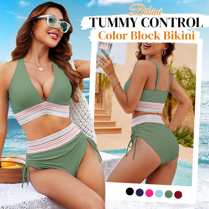 📢Clearance Sale-70% OFF🏖️High Waisted Tummy Control Color Block Bikini Sets