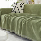 Chenille Blanket Herringbone Tassel Couch Cover