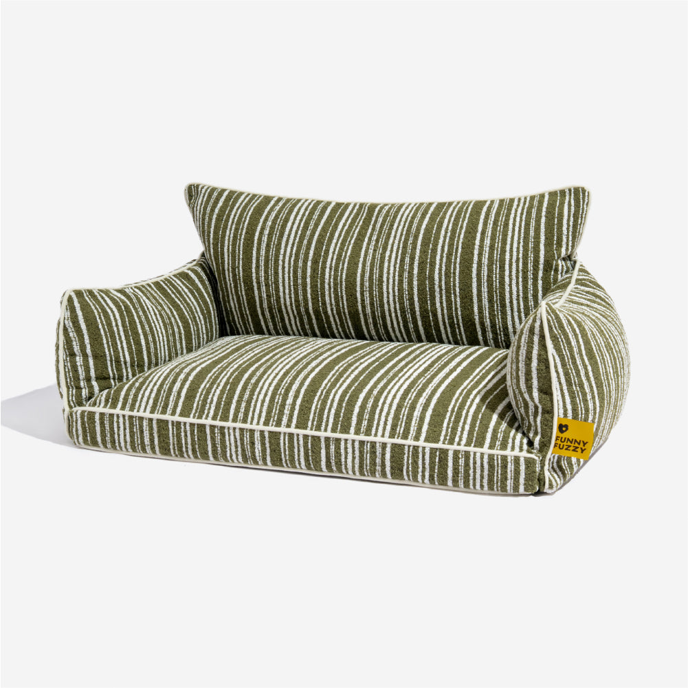 SnugNest Textured Stripe Dog Sofa Bed