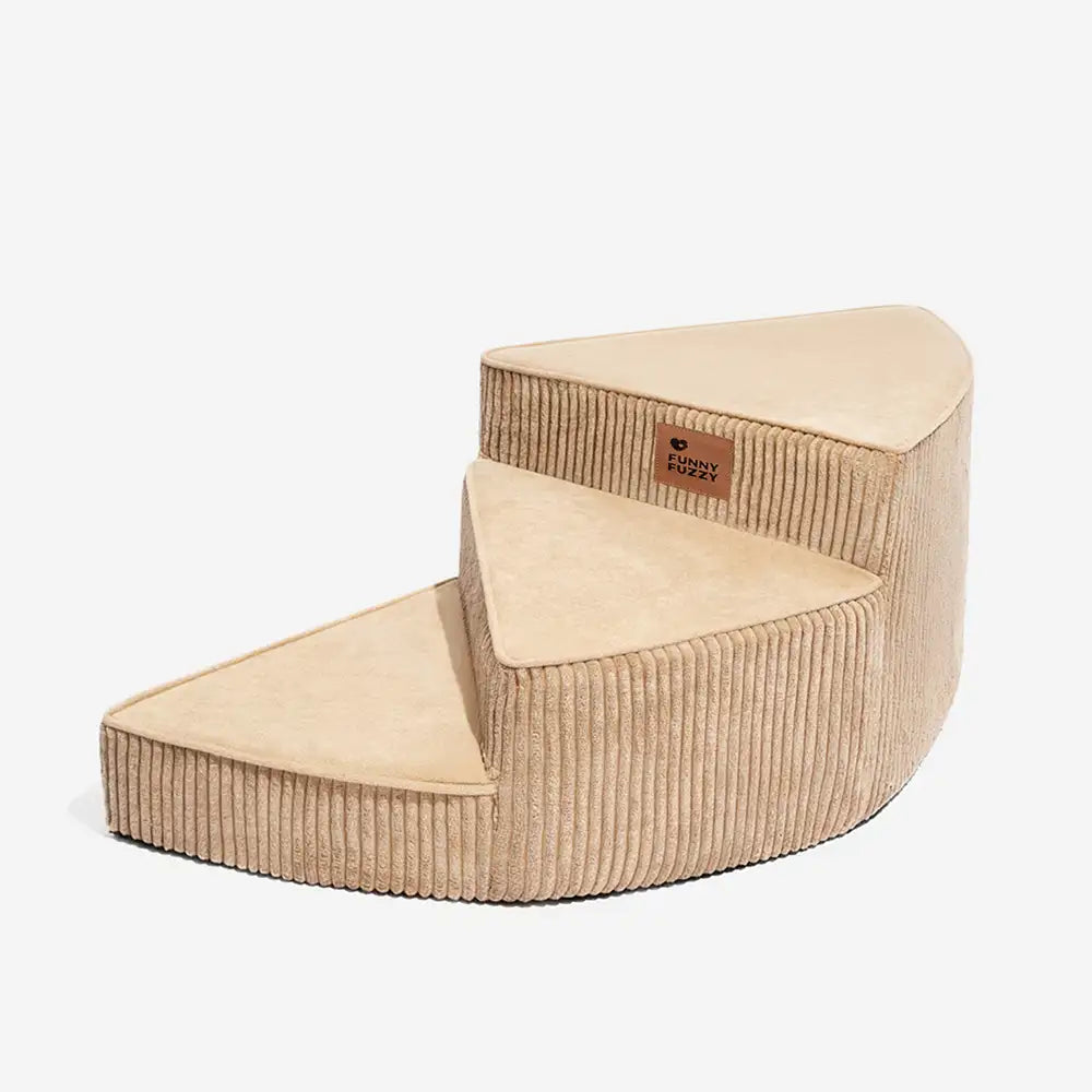 Cozy Corduroy Joint-Friendly Removable Spiral Dog Stairs for Bed-CreamyStep