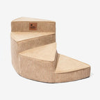 Cozy Corduroy Joint-Friendly Removable Spiral Dog Stairs for Bed-CreamyStep