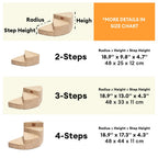 Cozy Corduroy Joint-Friendly Removable Spiral Dog Stairs for Bed-CreamyStep