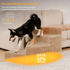 Cozy Corduroy Joint-Friendly Removable Spiral Dog Stairs for Bed-CreamyStep