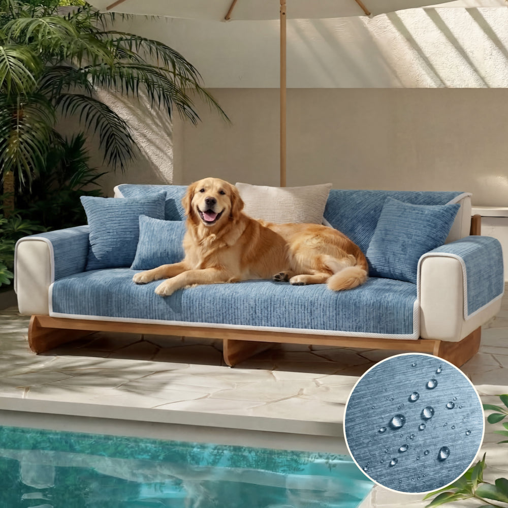 Waterproof Antimicrobial Simple Chenille Fabric Anti-scratch Couch Cover