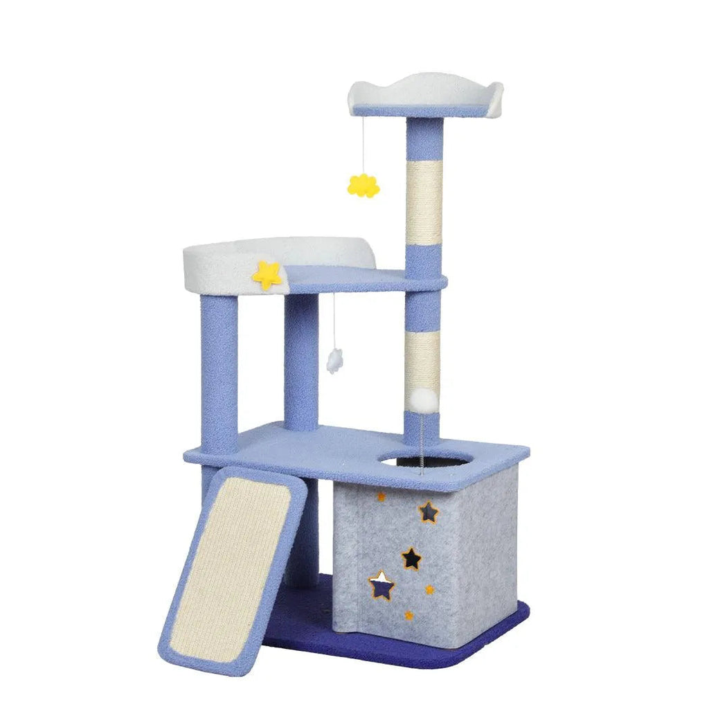 Cat Tree Post Scratching Multi-Level - Blue