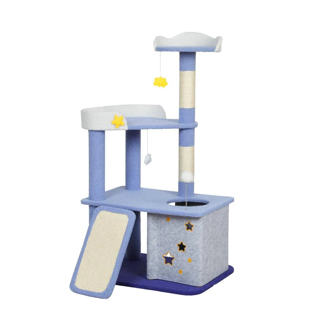 Cat Tree Post Scratching Multi-Level - Blue