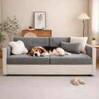 Vertical Stripe Corduroy Anti-Scratch Stretch Full-Cover Sectional Couch Cover