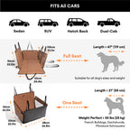 Premium Faux Leather Dog Car Seat Cover Waterproof Dog Hammock for Car - RideProtector