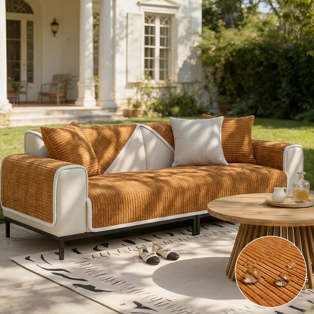 Waterproof Antimicrobial Simple Chenille Fabric Anti-scratch Couch Cover