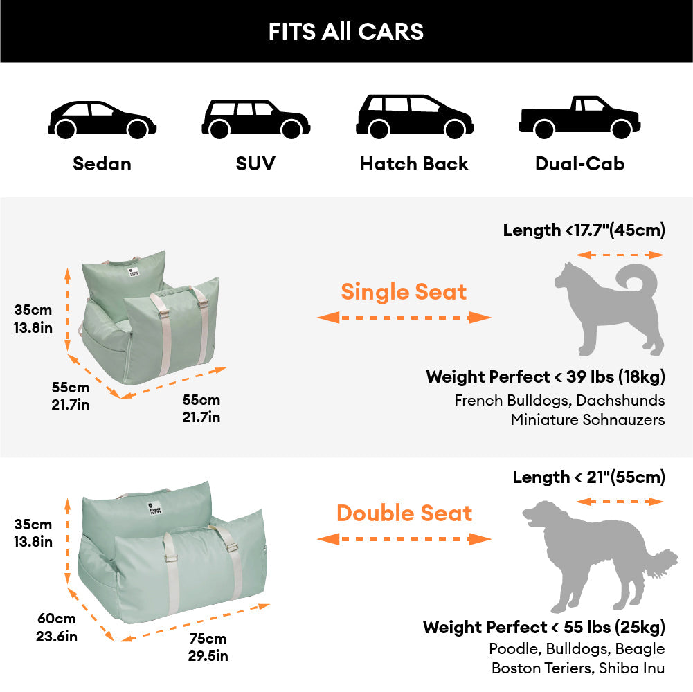Waterproof ISOFIX Dog Car Seat Bed with LATCH System - First Class