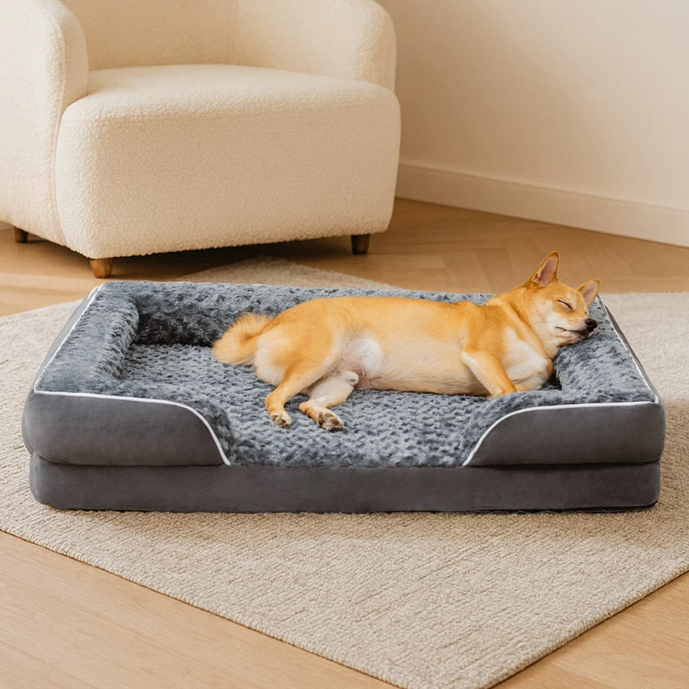 Detachable Water-Repellent Full Surround Support Orthopedic Dog Bed