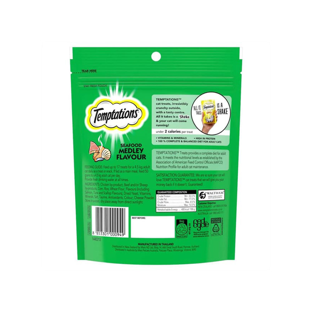 TEMPTATIONS Snacks Seafood Medley Cat Treats