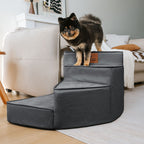 Luxe Water-repellent Faux Leather Removable Spiral Dog Stairs for Bed - StepEase
