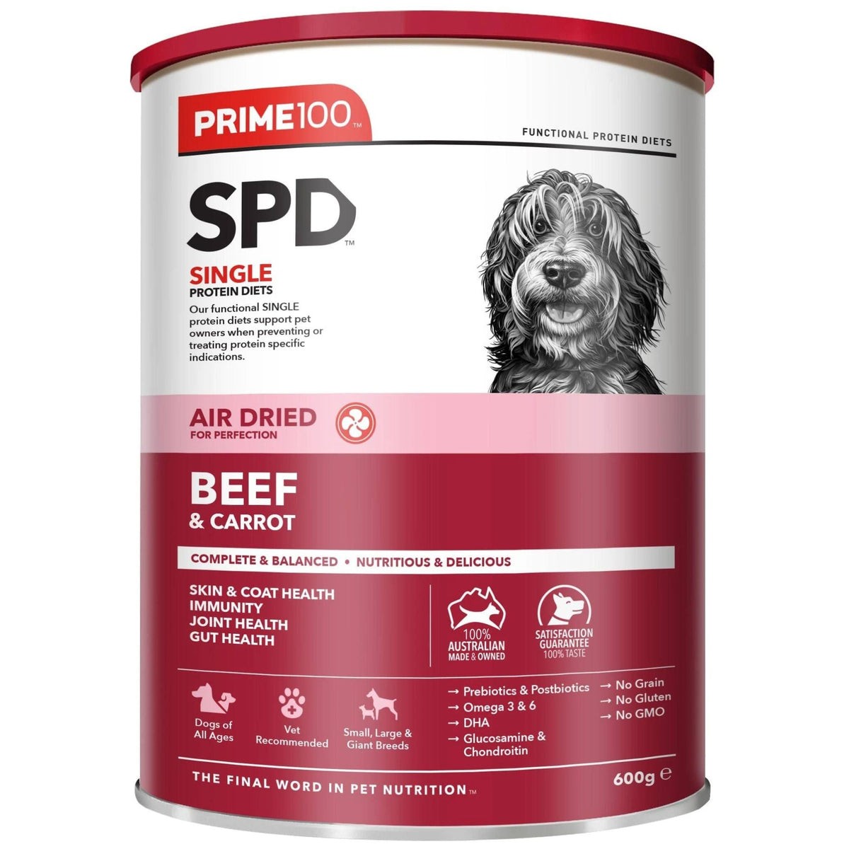 Prime100 SPD Air Dried Dog Food Beef & Carrot