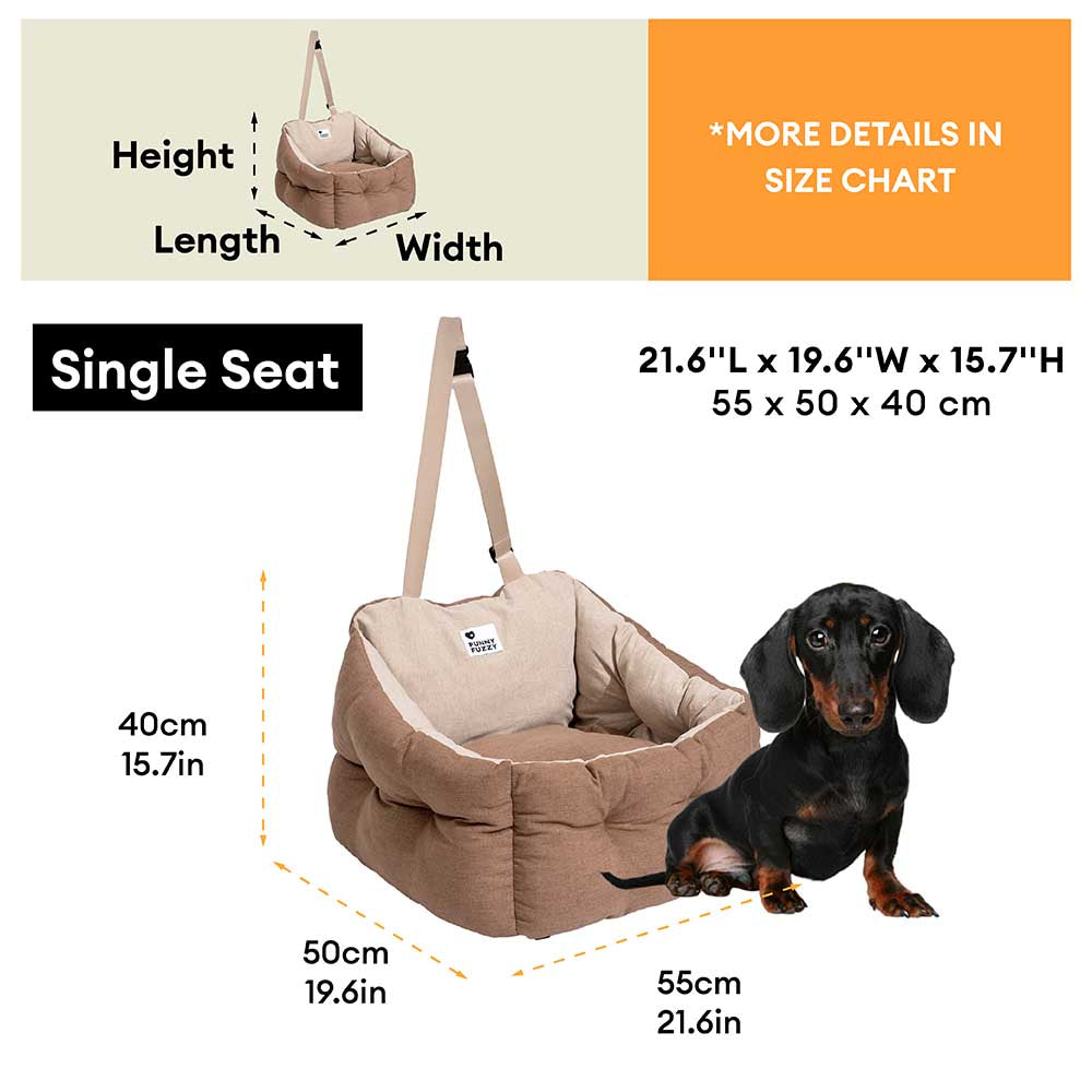 Waterproof ISOFIX Elevated & Thickened Dog Car Seat Bed with LATCH System