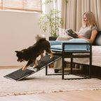 Elevated Pet Sofa Bed with Stairs Ramp for Bed Bedside Lounge or Dog Window Perch