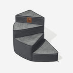 Luxe Water-repellent Faux Leather Removable Spiral Dog Stairs for Bed - StepEase