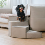 Luxe Water-repellent Faux Leather Removable Spiral Dog Stairs for Bed - StepEase