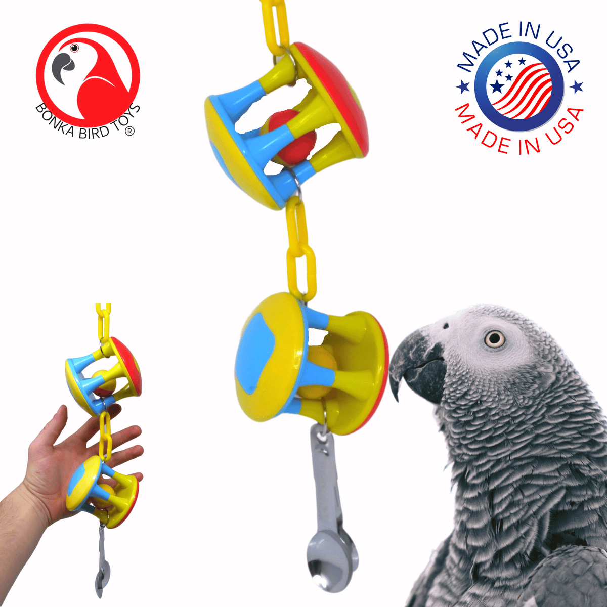 Spoon Cage Ball Medium Large Puzzle Rattle Toy
