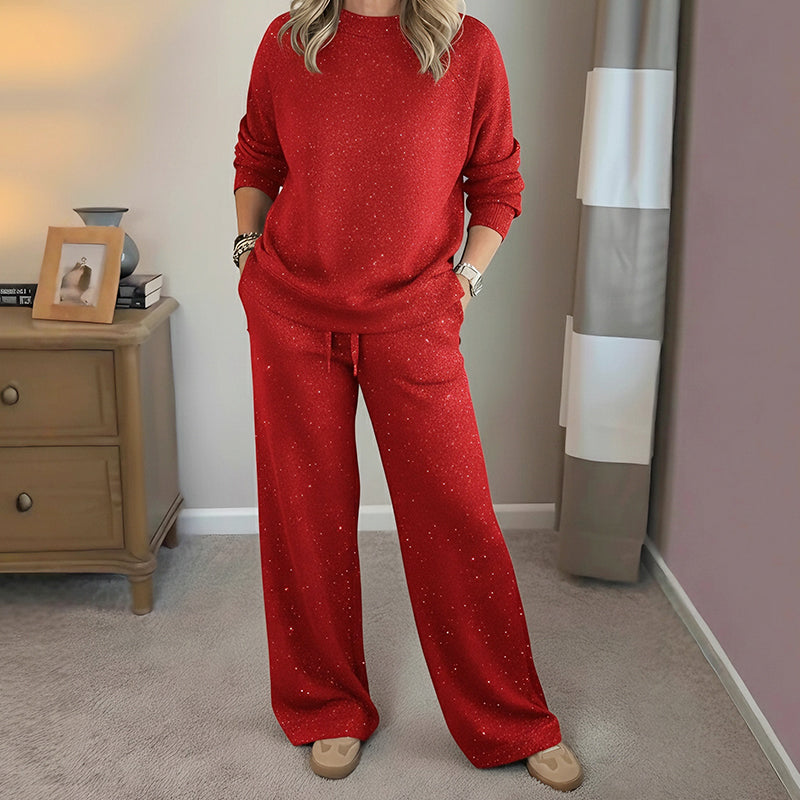✨🎅 Christmas Sale 50% OFF🎄⏰Women's Glitter Pullover Sweater & Pants 2-Piece Set