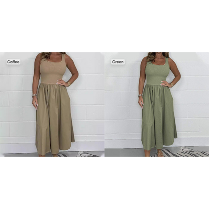 💕Limited Sale 70% OFF💕Women's Casual Solid Color Sleeveless Dress