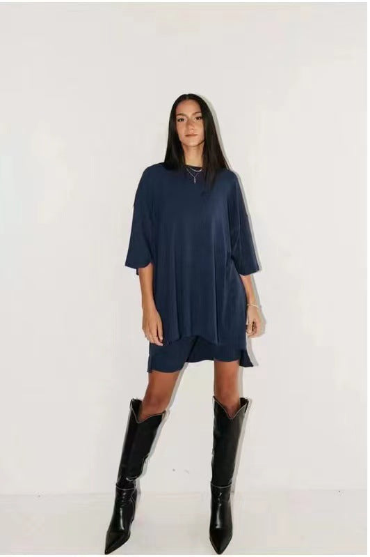 🎁Hot Sale⏳Oversized Tee & Biker Outfit Lounge Short Set