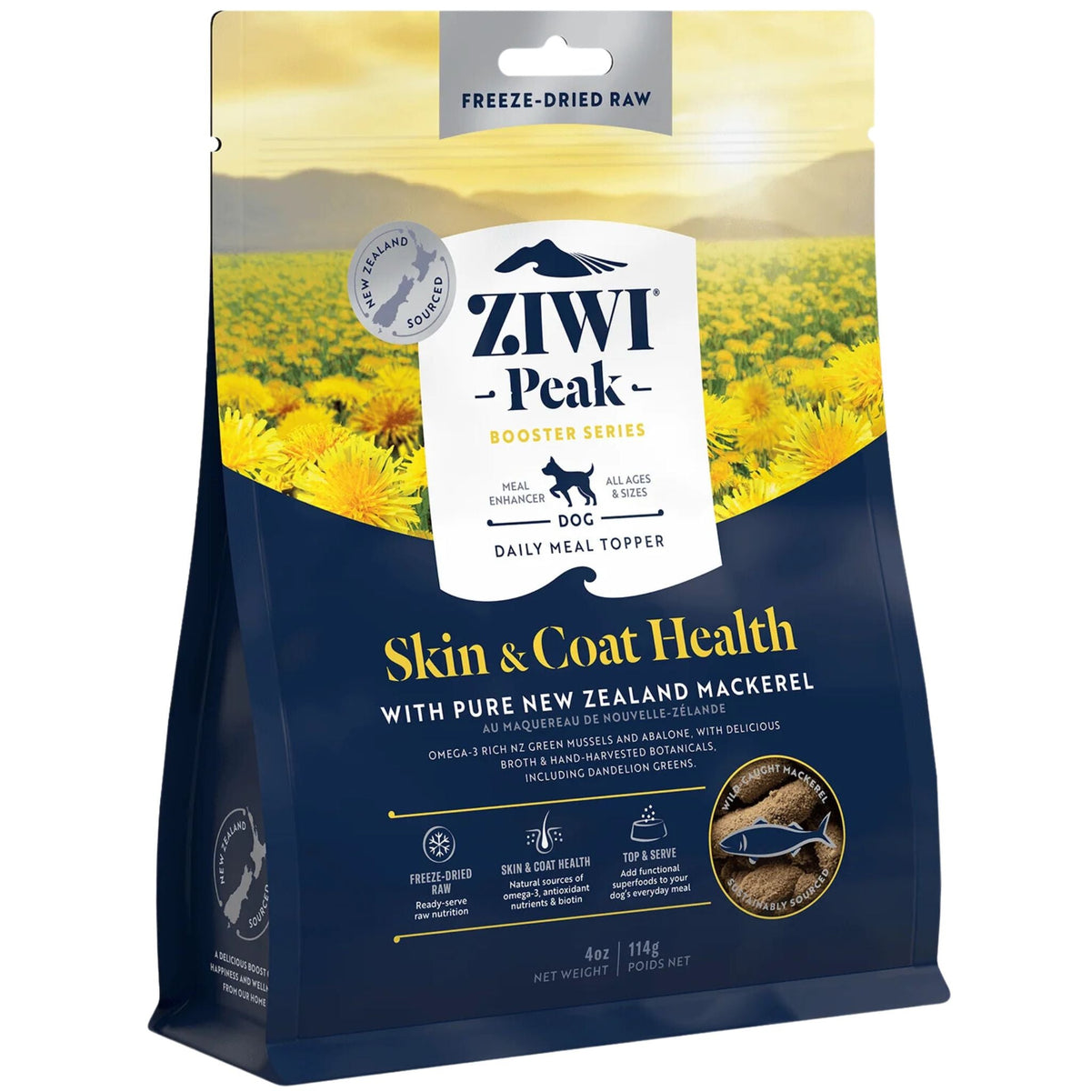 ZIWI Peak Freeze Dried Dog Boosters Skin & Coat Health - Mackerel