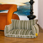 SnugNest Textured Stripe Dog Sofa Bed