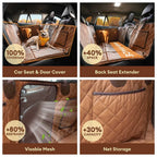 Premium Faux Leather Dog Car Seat Cover Waterproof Dog Hammock for Car - RideProtector