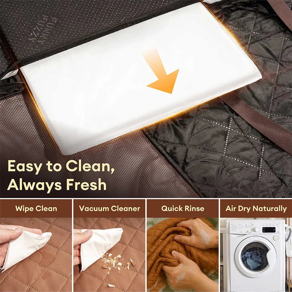 Premium Faux Leather Dog Car Seat Cover Waterproof Dog Hammock for Car - RideProtector