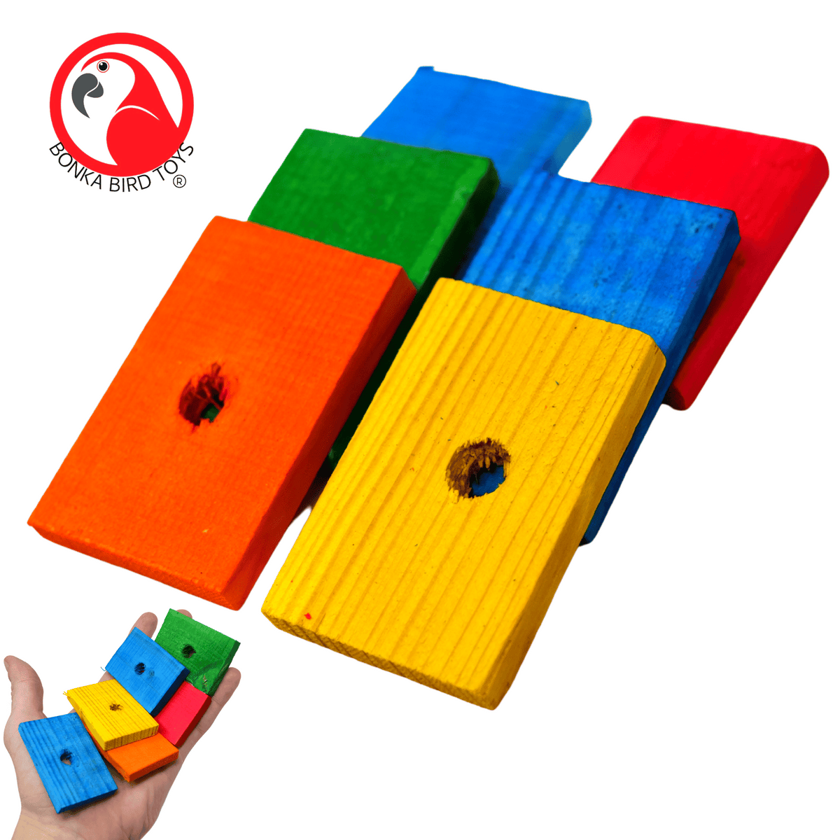 Pack6 2" Wooden Pine Block Slats