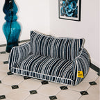 SnugNest Textured Stripe Dog Sofa Bed