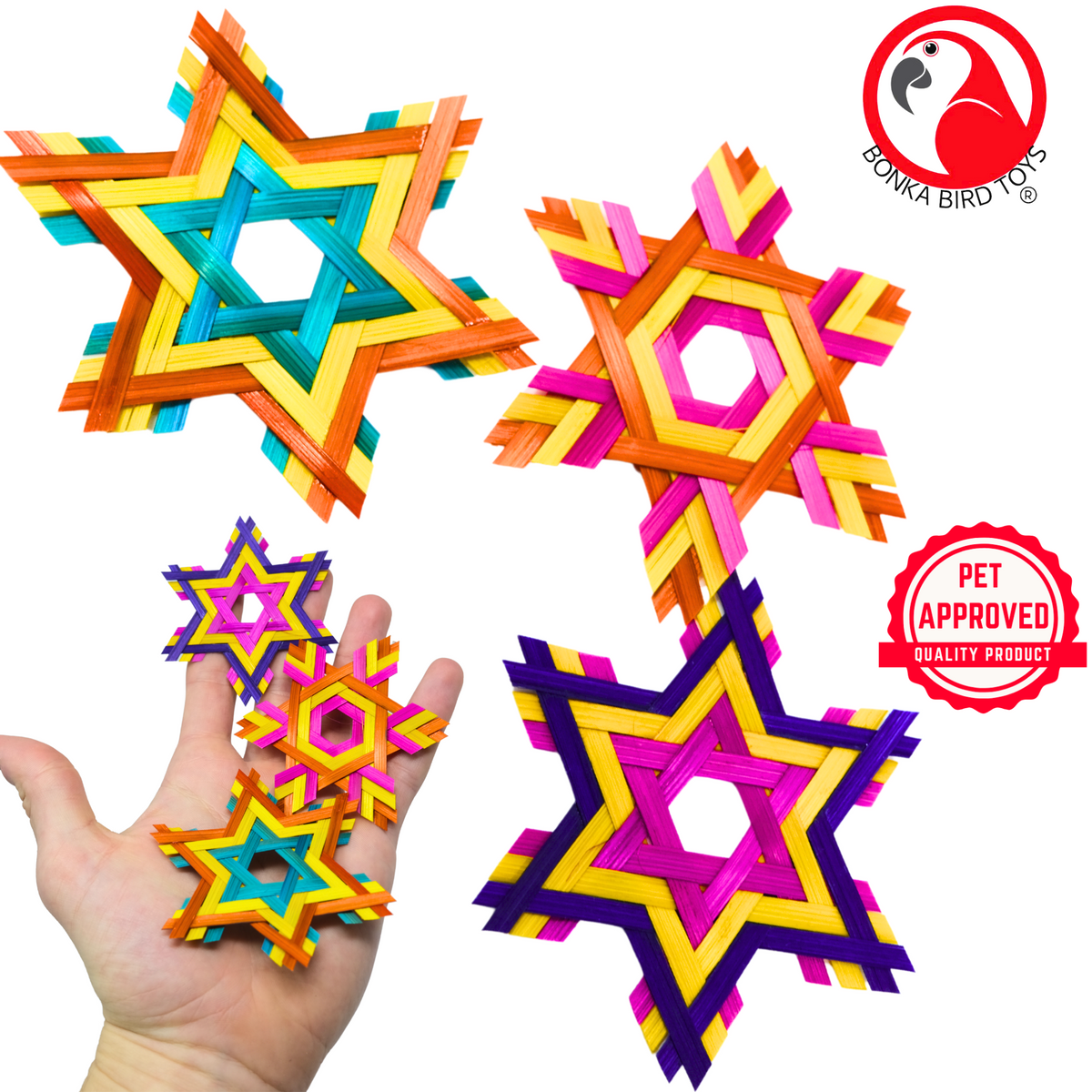 Natural and Colored PK 3 Six Point Star