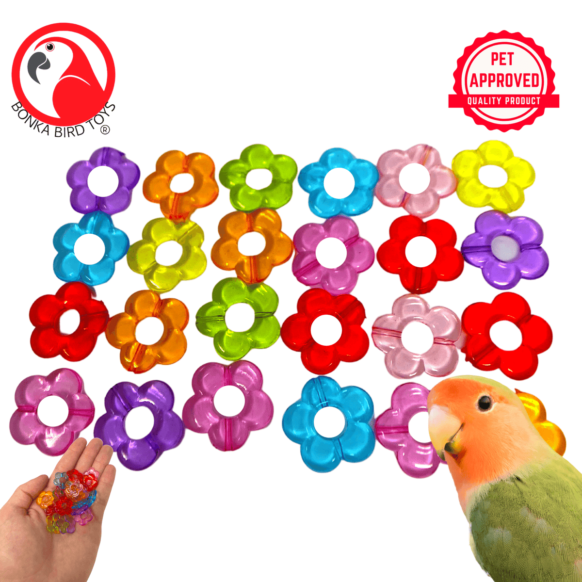 Pk24 Tiny Plastic Flower Beads