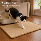 Faux Sisal Cat Scratcher Mat Sofa Protector with Velcro Tape