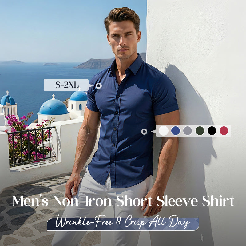 🏖️Summer cool-down deal: just £11.99! 😎🇬🇧  Men's Non-Iron Shirts – Wrinkle-Free, Comfortable All Day & Perfect for Business or Casual👔✨
