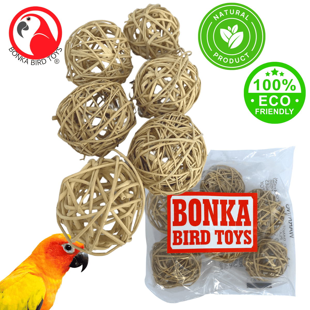 3354 Pk 6 Natural Vine Ball 2 inch