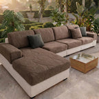 Modern Leaf Jacquard Water-Repellent Anti-Scratch Stretch Full Wrap Sectional Couch Cover