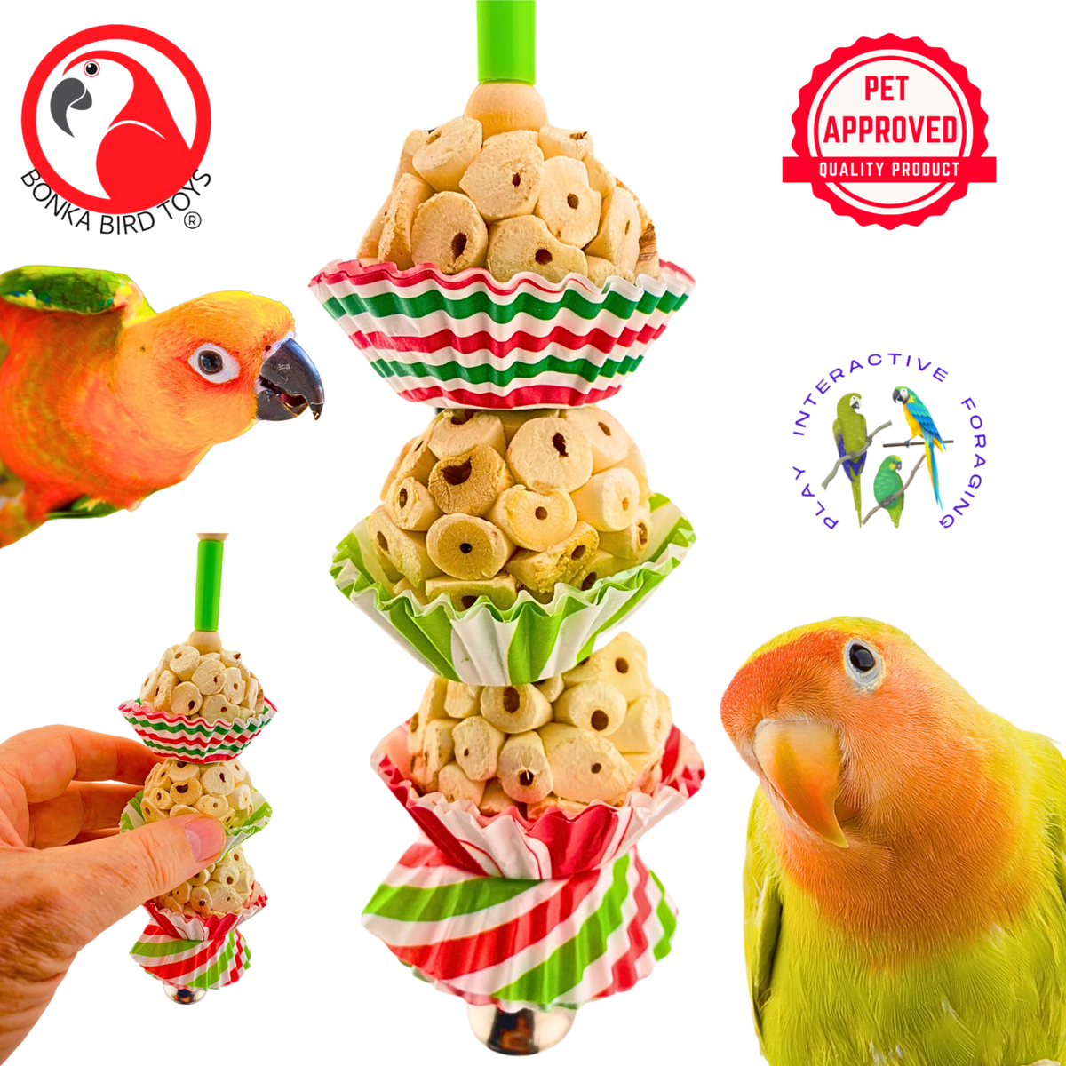 2747 Three Stripe Mini Cake Parrot Toy