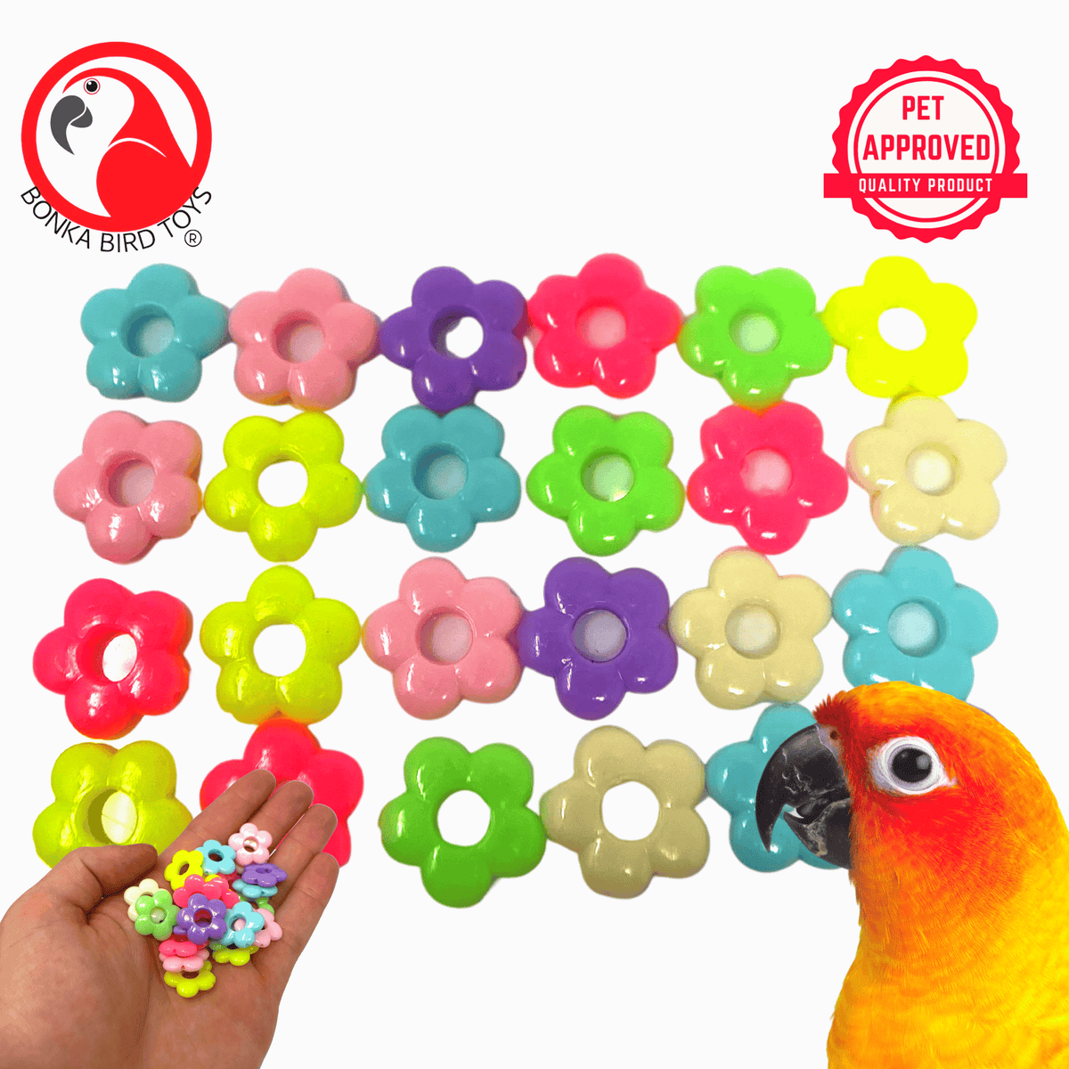 Pk24 Tiny Plastic Flower Beads